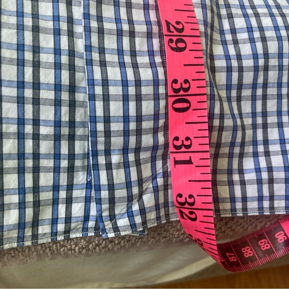 Isaia Blue Checkered Men's Shirt size 16/41 - Picture 8 of 11